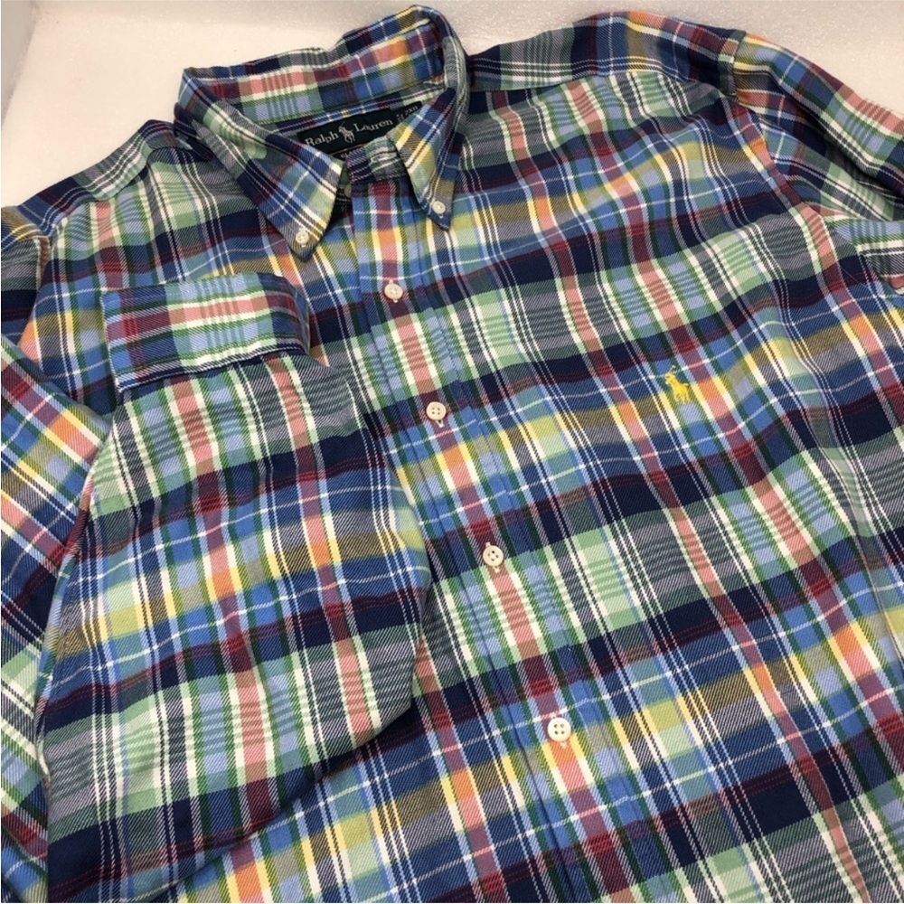 Ralph Lauren Shirt Multicolor Plaid Classic Fit Button Up 100% Cotton 2XBig